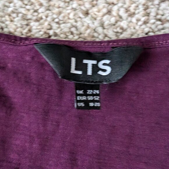 NWOT Long Tall Sally Long Sleeve V Neck tee, size 18-20 - Picture 2 of 8